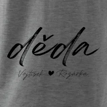 Děda Tričko se jmény dětí psací písmo