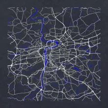 Praha - Mapa s vodními toky