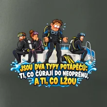 Dva typy potápěčů v neoprenu