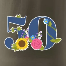 Květinové číslo kreslené - 50