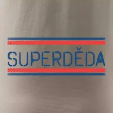 SUPERDĚDA nápis modro červený