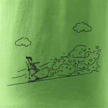 Kreslený lyžař na horách