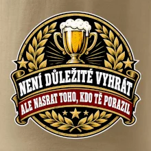 Není důležité vyhrát - pivní pohár a zlatý vavřín