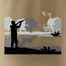 Lovec a ohař v lese