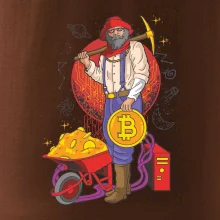 Horník těží bitcoiny