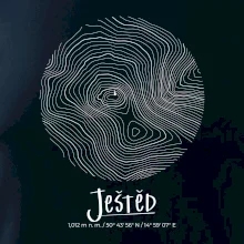 Ještěd - vrstevnice v kruhu