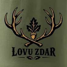 Lovu zdar paroží dubový žalud minimalistický znak