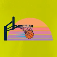 Retro západ slunce a basketbalový koš