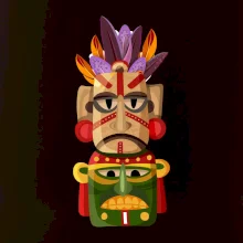 Mayové maska s peřím