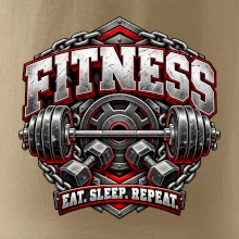 Fitness činka a závaží eat sleep repeat