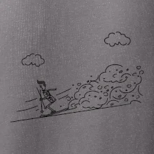 Kreslený lyžař na horách