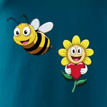 Parové triko - Včela a květina