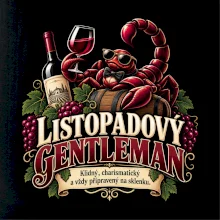 Listopadový gentleman se sklenkou červeného vína