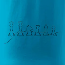 Šachové figurky v řadě - obrys