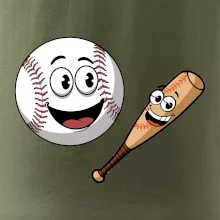 Parové triko - baseballová pálka a míček
