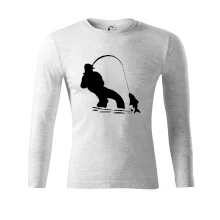 Rybář tahající rybu