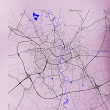 Olomouc - Mapa s vodními toky