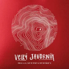 Velký Javorník - vrstevnice v kruhu