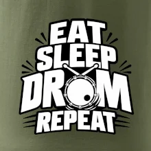 Eat sleep drum repeat - minimalistický bubenický slogan
