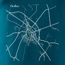 Černobílá mapa Čáslav