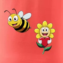Parové triko - Včela a květina
