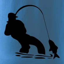 Rybář tahající rybu