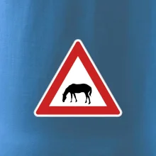 Dopravní značka - Pozor pasoucí se kůň