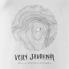 Velký Javorník - vrstevnice v kruhu