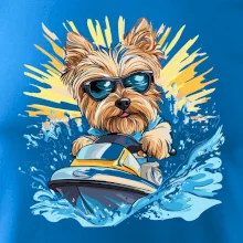 Yorkšírský teriér na vodním skútru