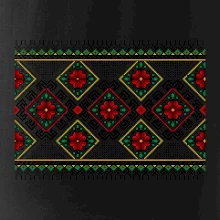 Ukrajinský vzor - Červeno Zelený