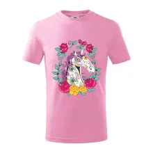 Kůň barevný s květinami