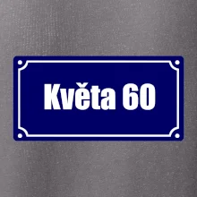 Jméno a věk - uliční cedule - modrá