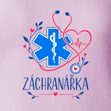 Záchranářka s květy a křížem