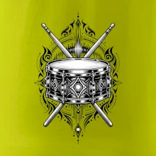 Ornamentální buben s paličkami - černobílý symbol