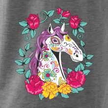 Kůň barevný s květinami