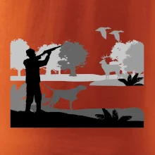 Lovec a ohař v lese