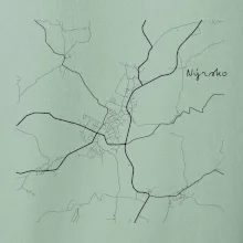 Černobílá mapa Nýrsko  340 22