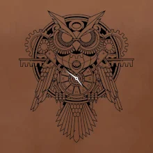 Steampunk sova černobílá