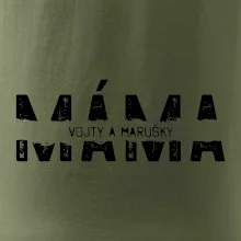 Černý nápis máma a jména dětí