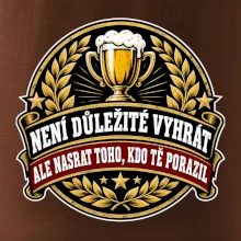 Není důležité vyhrát - pivní pohár a zlatý vavřín