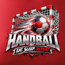 Házenkářský míč v brance eat sleep repeat
