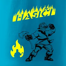 Hasič stojící - nápis hasiči - Velký nápis  na zádech