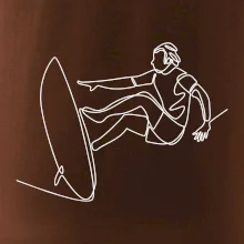 Surfař na vlně jedním tahem