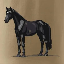 Černý kůň pixel