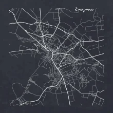 Černobílá mapa Znojmo