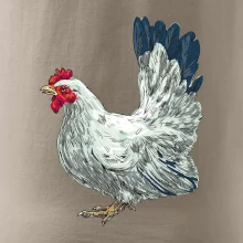 Slepice kreslená bílá