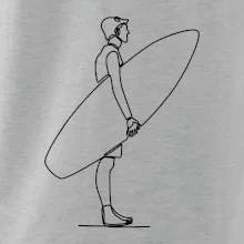 Surfař stojící jedním tahem