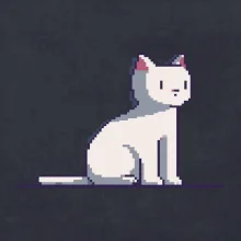 Kočka bílá pixel