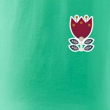 Folklor na prsu květina čtyřlistá