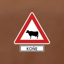 Dopravní značka - Pozor koně / kráva